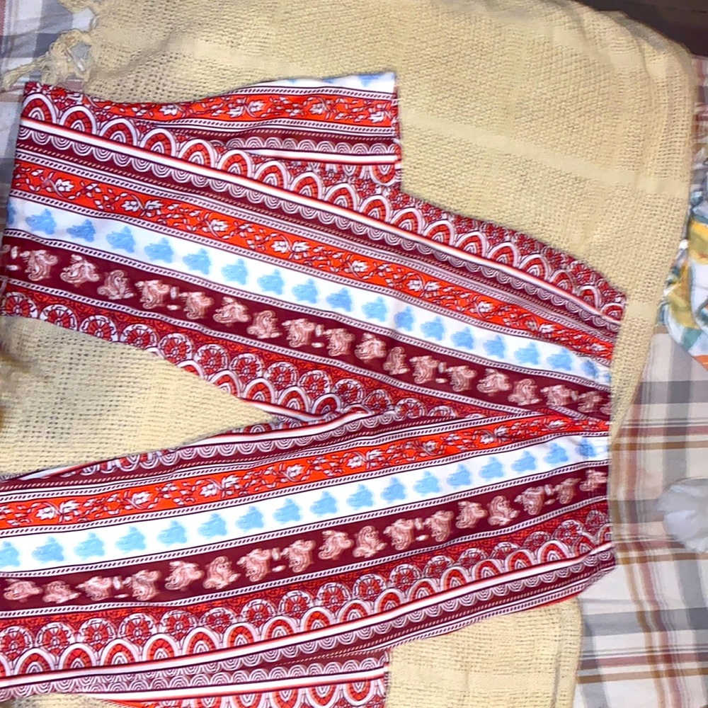 Multi pattern multicolor bellbottoms